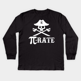 Pi-rate Pi Day Funny Gift for Pi Lovers Kids Long Sleeve T-Shirt